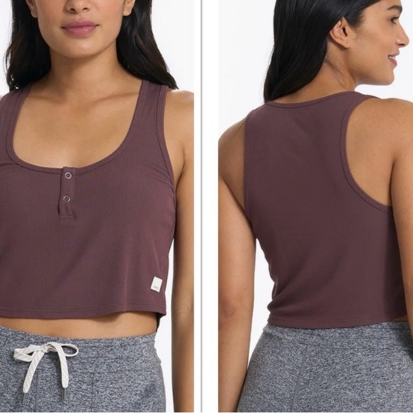 Vuori Tops - Vuori Ribbed Brown chestnut medium top